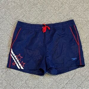 Speedo Athletic Shorts Womens Size Large Blue Beach Running